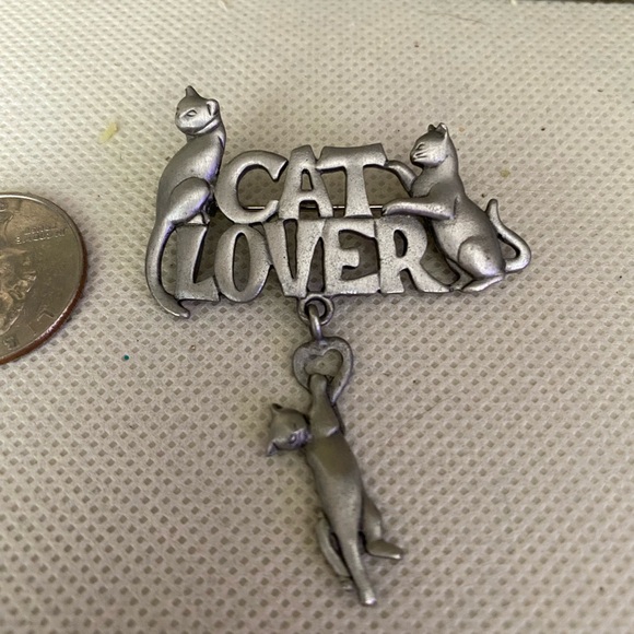 Cat Lover Silver Brooche - Picture 3 of 5